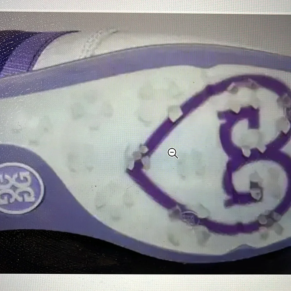 G/Fore Grosgrain Brogue Gallivanter Golf Ivory purple ladies shoes size 7,5 - Picture 5 of 11